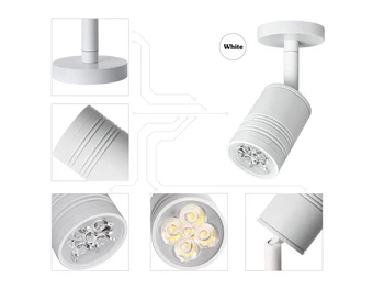 10pcs/veliko Brezplačna Dostava 5W LED Površinski Steno Pozornosti Stropne Svetilke Bele Stalnica Pure/Toplo Bela
