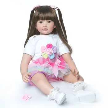 Silikonski Prerojeni Baby Doll Igrače Za Otroke, 60 cm Lepe Vinil Novorojenčka Princesa Malčka Živ Dekle Boneca Dojenčki Darilo za Rojstni dan
