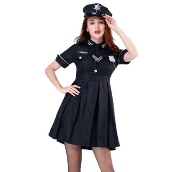 Ženske Mornarsko Modra Policaj, Policija Ženska Noša Enotno Fancy Stranka Obleko Kokoši Obleko kostume, cosplay