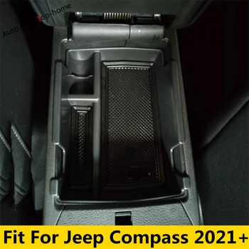 Avto Armrest Škatla Za Shranjevanje Ploščo Auto Centralne Konzole Za Shranjevanje Primeru Organizator Dodatki Notranjost Za Jeep Compass 2021 2022