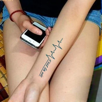Nepremočljiva Začasni Tattoo Nalepke srčni utrip val ženske tatto nalepke flash tattoo ponaredek tetovaže