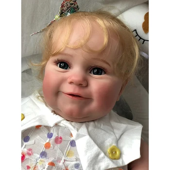 60 CM Velik Baby Velikost Rodi Punčko Maddie Dekle z Blondinka Dolge Kodraste Lase 3D Kože Več Plasti Slikarstvo z Vidnimi Žilami
