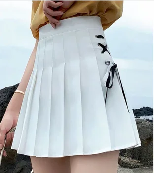 Poletje Obleko ženski 2022 novo Naguban barva kravato kolegij slog kratke A-line mini krilo Varnost oblog Visoko pasu majhne sveže