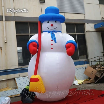 Oglaševanja na prostem Napihljivi Snežaka, 3m Visoko Beli Tok Zraka Pozimi Snežaka Model Balon Za Božično Dekoracijo