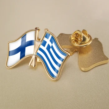 Finska in Grčija Prečkal Dvojno Prijateljstvo Zastav broške Broška Značke