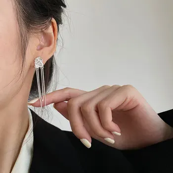 Lava tassel uhani ženski s925 sterling srebrni verigi teksturo uhani Evropski stil oblikovalec 9456L pošlji ženo, darilo nakup