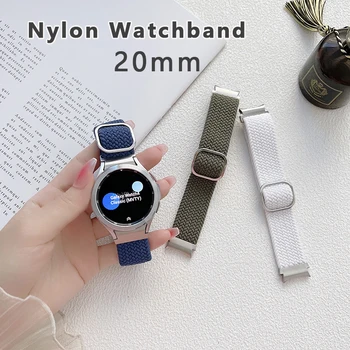 Najlon, Elastična Zapestnica Watchband za Samsung Galaxy Watch4 Klasičnih 46mm 42mm Tkanine Traku Galaxy Watch 4 44 mm 40 mm Pasu Pasu 20 mm