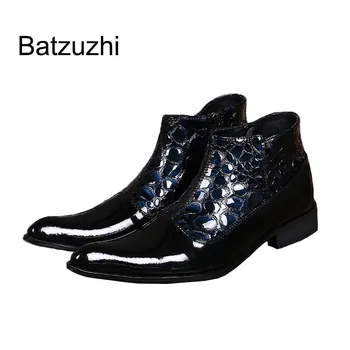 Batzuzhi italijanski Stil, blagovno Znamko, Design Gleženj Škornji Moški Črna Modra Formalno Kratek Škornji Moški POP Botas Hombre, Velike Velikosti EU38-36