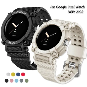 Trak Primeru za Google Pixel Watch Band za Pixel Watch TPU Pasu Votlih Zaščitni Pokrov Silikonsko Zapestnico Smartwatch Manžeta