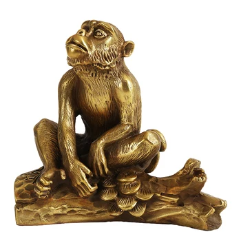 Feng shui Baker Medenina Kitajski Zodiak Živali Leto Srečo, Bogastvo Opica Kip Doma Dekoracijo Ornament Letnik notranja Oprema Člen