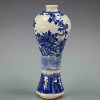 Kitajski stare porcelanasta vaza Modra in bela porcelanasta vzorec mei Steklenico vaza
