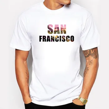 Vrhunska Mesto Vtis, San Francisco Mens T Srajce Moda 2018 Bombaž Poletje Fitnes Tshirt blagovno Znamko Oblačil T-majice