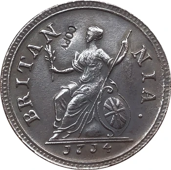 1714 Združeno Kraljestvo 1 Farthing kopijo kovancev