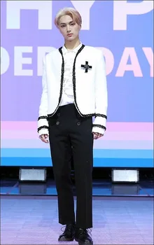 Mladi Imajo 2 korejski Moške Skupine EXO Isti Beli Kostum Obleko nočni klub Pevka Ples Fazi Obleko moški suknjič outwear