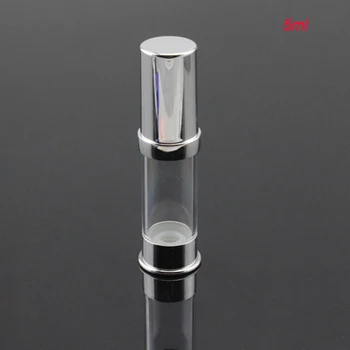 5ML mini pregleden telo brezzračnim steklenico s srebrno vrh za serum,5 ml vzorca test brezzračnim Povratne Steklenice