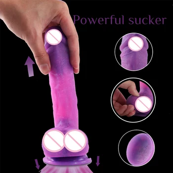 21 cm, Umetni Penis Realističen Dildo z Močna Sesalna CupRealistic Penis G-spot Spodbujanje Analni Dildo Zvezdnato Nebo Vzorec 18