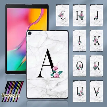 Tablete Ohišje za Samsung Galaxy Tab 10.1 2019 T510/T515 26 Začetni Ime Pismo Natisnjene Plastične Lupine Nazaj Pokrov + Prosti Pisalo