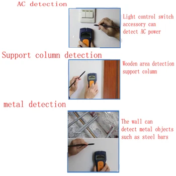3 v 1 Detektorji Kovin LCD-Zaslon Ročni Kovin, Lesa Klinov AC Žice Detektor