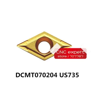 Brezplačne dostave, 10PCS DCMT070204 US735/DCMT070208 US735,Primerna za predelavo nerjaveče izdelke, vstavite SDJCR/SDNCN