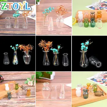 1pc 1:12 Lutke Miniaturni Steklena Vaza Pregledno Shranjevanje Jar Vaza Doma Vrt Dekor Obrtniški Dodatki