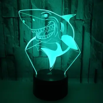 Morskih psov, 3d Noč Luči Pisane Dotik na Daljinsko Led Vizija Moderne Desk Lučka Sveti Dar Vzdušje namizne Svetilke,