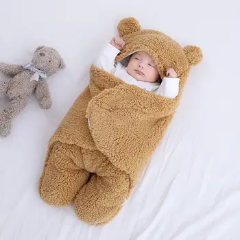 Mehko Newborn Baby Wrap Odeje Otroška Spalna Vreča sredstva Za Novorojenčka Sleepsack Bombaž zgostitev Cocoon za otroka od 0 do 9 Mesecev