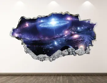 Galaxy vinilna - Prostor 3D, Razbil Wall Art Nalepke Otroci Dekor Vinil Doma Plakat po Meri Darilo KD21