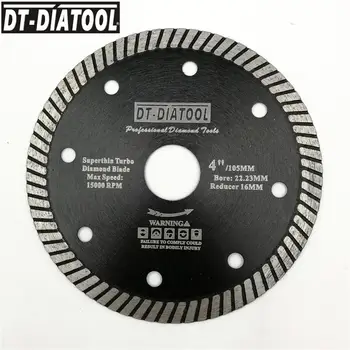 DT-DIATOOL 1pc Dia 105mm/4 inch Super-Tanek Vroče Stisnjene Turbo Diamantne Žage za Rezanje Disk za Keramične Ploščice Marmorja, keramike in Porcelana