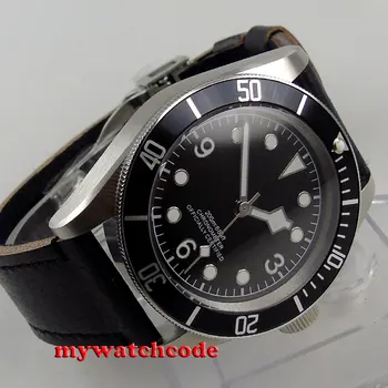 41mm corgeut black sterilne izbiranje črno ploščo Safirno Steklo samodejno mens Watch