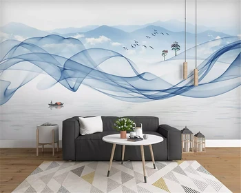 beibehang po Meri moda ozadje nove Kitajske povzetek gozd oblak linijsko letenje ptic TV, kavč ozadju de papel parede behang