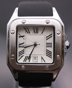 mens 100 XL rose zlata šport črne gume srebrna bela quartz datum watch