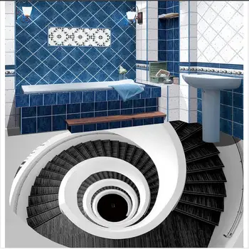 3d ozadje pvc Umetnosti Rotacijski Stopnicah, Dnevna Soba, Spalnica 3D tla Tla 3d ozadje Doma Dekoracijo