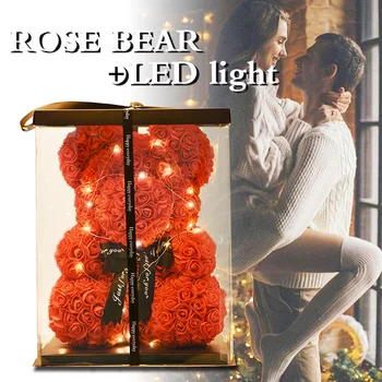 2022 Valentinovo Darila Velik Plišasti Rose Nosi s Box Razkošno Medved Rose Nosi Cvetje Umetno Božično Darilo za Prijateljice