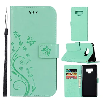 Metulj denarnice primeru pokrovček Za Samsung s8 s9 Plus opomba 8 9 J4 J6 Plus Flip Usnje, usnjeni Zaščitni Pokrovček Telefona Vrečko mobilni knjigo Lupini