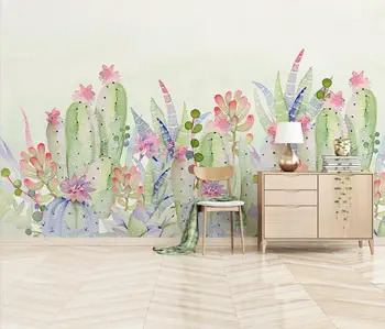 de papel parede ozadje po Meri zidana enostavno ročno poslikano Ameriška pastorala kaktus, dnevna soba, TV ozadju stene