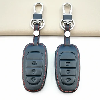 Nov Slog Usnje Avto Ključ Zajema Denarnice Za Hyundai Sonata Tucson NX4 Santa Fe 2020 2021 2022 Primeru Fob Daljinsko Imetnik Keychain