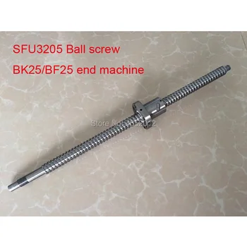 BallScrew SFU3205 650 700 800 850 900 1000 mm žogo vijak C7 z 3205 prirobnica za eno žogo, matica BK/BF25 koncu strojno cnc Deli