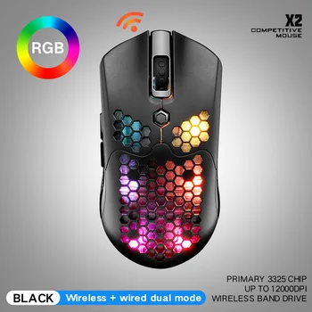 Brezžično miško RGB, dual-mode gaming mehanski igralni e-šport piščanec makro prenosni računalnik miške