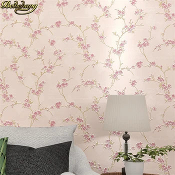 beibehang Romantično pastorala slive 3D cvetlični ozadje za dnevni sobi toplo spalnica TV ozadju stene papirjev doma dekor tla