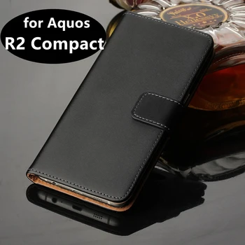 Premium Usnja Flip Cover Luksuzni denarnice opremljena primeru za SHARP Aquos R2 Kompakten kartico sim tulec, telefon lupini GG