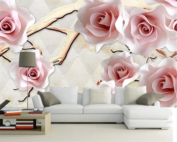 Beibehang ozadje po Meri fantasy rose cvet 3D mehko paket zidana TV luči Dnevna soba, spalnica freske 3d ozadje fotografijo