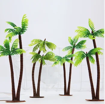 Plastični Simulirani Kokosovo palmo Miniaturni Lončki Fish Tank Bonsaj Obrti, Umetne Rastline Mikro Krajine DIY Dekor