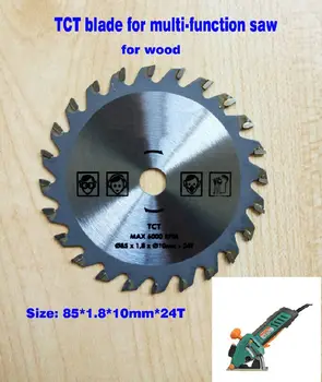 2pcs/veliko multi funkcijo mini saw blade 85mm 24T luknjo dia.10 mm za les, rezanje krog disk, trdi zlitine TCT krožne žage
