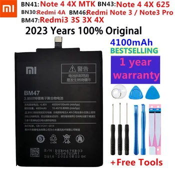 Xiao Mi 100% Prvotne Telefon Baterija Za Xiaomi Hongmi Redmi Opomba 3 3 3 X 3 Pro 4 4X 4A Zamenjava Bateria Baterije +Brezplačna Orodja