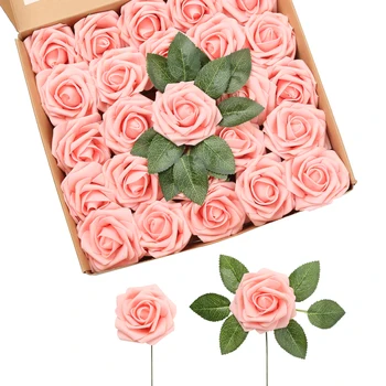 25pcs 8 CM Umetno Rose Cvet Glave Pene Ponaredek Vrtnice za DIY Poroko Baby Tuš Centerpieces Ureditev Stranka Doma Dekor