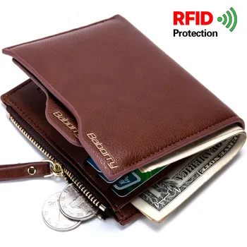 RFID Blokiranje Moške Denarnice Kratke Usnjene Vitek Moški Luksuzni Poslovni Torbice Denarja Posnetek Kreditne Kartice Dolar Denar Vrečko