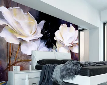 dnevna soba TV ozadje spalnica 3d fotografije za ozadje slikarstvo TV robu bele vrtnice 3d ozadje cvet