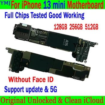 100% Preizkušen Zamenjati Za iPhone 13 mini Motherboard 128GB 256GB 512GB Original Odklenjena Brezplačno icloud logiko odbor S/ID Št Obraz