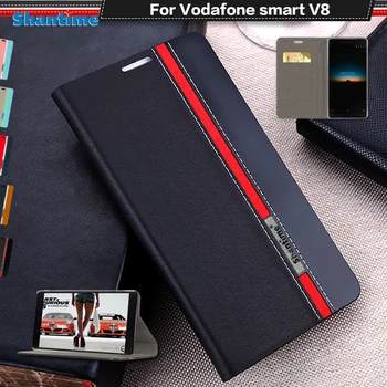 Knjige v Primeru Kritje Za Smart Vodafone V8 Luxury PU Usnje Denarnice Flip Primeru Za Vodafone VFD710 Silicij Mehko Zadnji Pokrovček