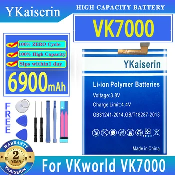 YKaiserin za VKworld VK 7000 Baterijo 6900mah za VKworld VK7000 4G LTE IP68 Baterije + Brezplačna Orodja